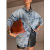 OVERSIZED DENIM KOŠILE S KAPSAMI blue