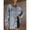 OVERSIZED DENIM KOŠILE S KAPSAMI light blue