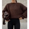MĚKKÝ SVETR S PODÍLEM VLNY brown