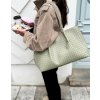 PROPLÉTANÁ KOŽENÁ SHOPPER BAG pastel green