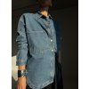 OVERSIZED DENIM KOŠILE S KAPSAMI blue