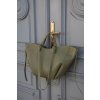KOŽENÁ SHOPPER BAG MEDIUM pastel green