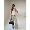 WIDE LEG DŽÍNY beige