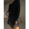 CARDIGAN S KRAJKOU NA RUKÁVECH black