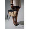 SLAMĚNÁ SHOPPER BAG beige/black