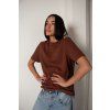 TRIČKO S ELASTANEM heavy cotton - oversized brown