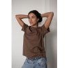 TRIČKO S ELASTANEM heavy cotton - oversized light brown