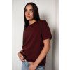 TRIČKO S ELASTANEM heavy cotton - oversized bordo