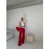 WIDE LEG DŽÍNY red