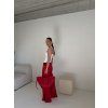 WIDE LEG DŽÍNY red