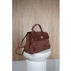 KOŽENKOVÁ BROUŠENÁ KABELKA DO RUKY brown