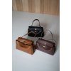 MALÁ KOŽENÁ KABELKA S KLOPOU dark brown