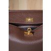 MALÁ KOŽENÁ KABELKA S KLOPOU dark brown
