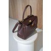 MALÁ KOŽENÁ KABELKA S KLOPOU dark brown