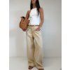 WIDE LEG DŽÍNY beige