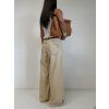 WIDE LEG DŽÍNY beige