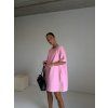 DENIM OVERSIZED ŠATY pink