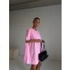 DENIM OVERSIZED ŠATY pink