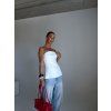 OFF SHOULDERS VYPASOVANÝ TOP white