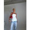 OFF SHOULDERS VYPASOVANÝ TOP white