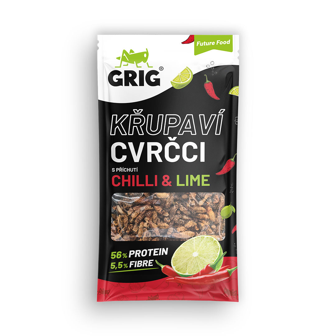 Grig Křupaví cvrčci Chilli & Lime 13 g