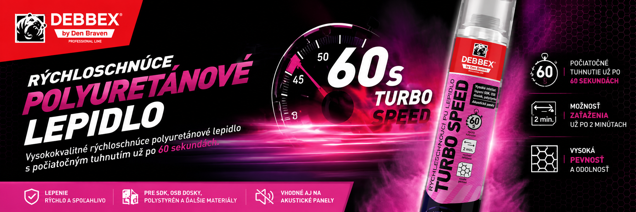 Rýchloschnúce PU lepidlo Turbo speed