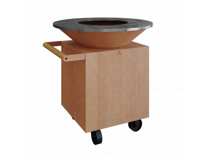 OFYR Classic Corten 100 PRO – designové ohniště a gril 100 cm na kolečkách