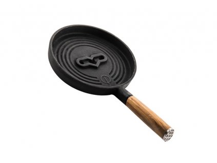 FORGED Churrasco servírovací pánev 18 cm z litiny s rukojetí z olivového dřeva