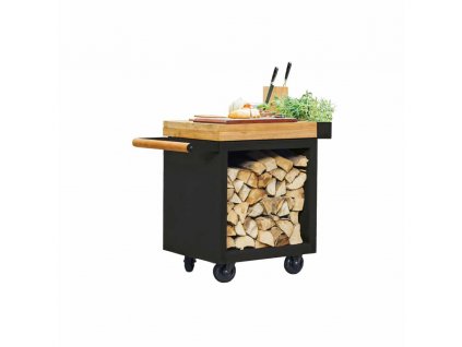 MISE EN PLACE TABLE BLACK 65 PRO TEAK WOOD