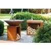OFYR Classic Storage Corten 100 s pracovním stolem – kompletní venkovní kuchyně a úložný prostor na dřevo – Grill-Garden.cz