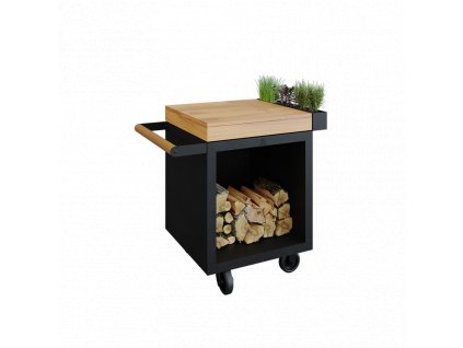 MISE EN PLACE TABLE BLACK 65 PRO TEAK WOOD