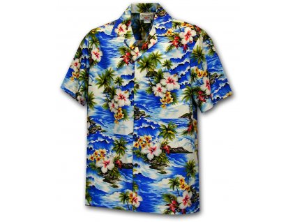 Havajská košile s motivem ibišku a moře