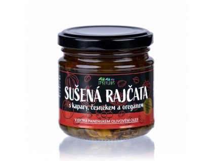 Sušená rajčata v extra panenském olivovém oleji s kapary, česnekem a oregánem