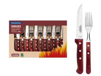 Set BBQ příborů Tramontina Gaucho - červený, 12 ks
