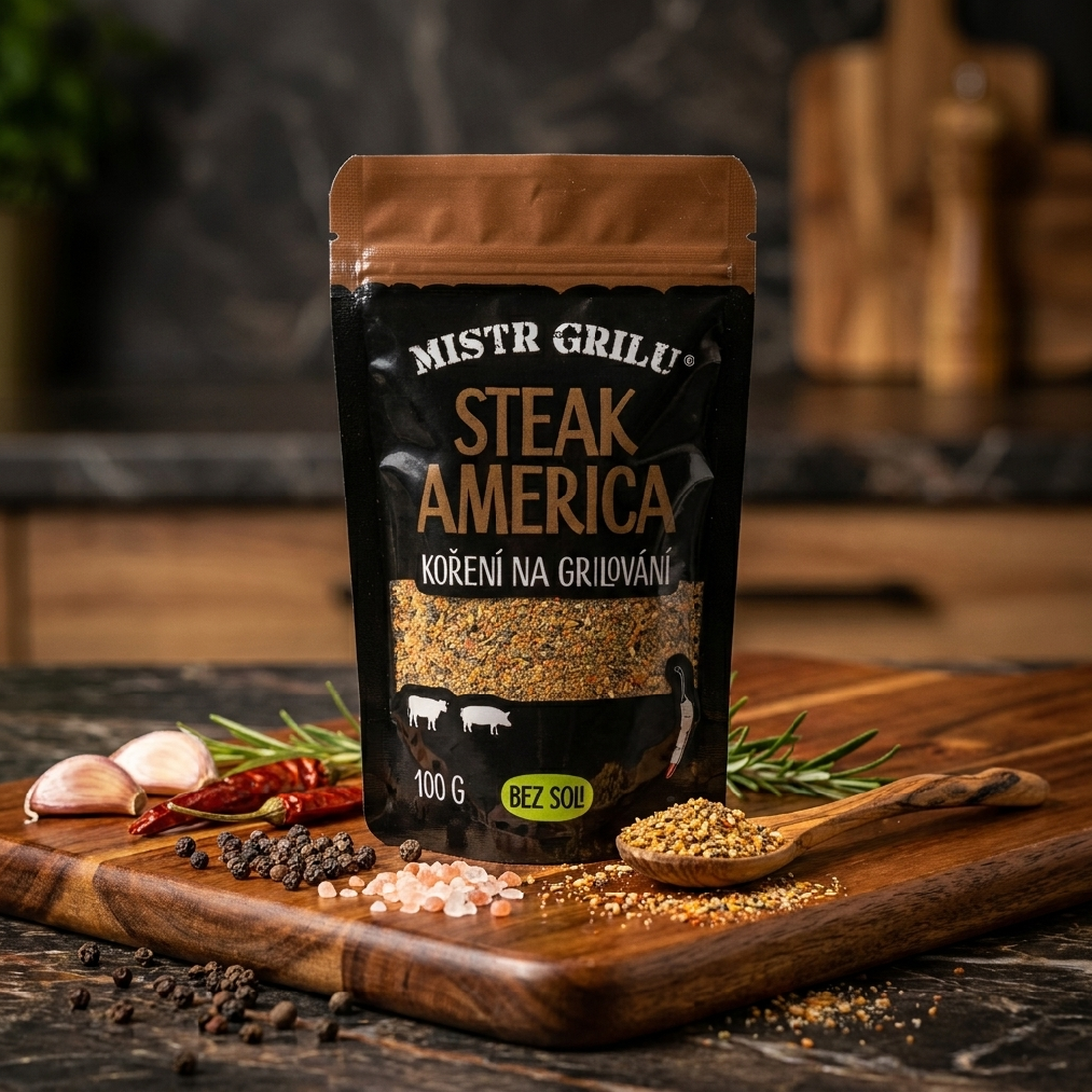 Grilovací koření Mistr grilu Steak America BEZ SOLI, 100 g (obrázek 7)