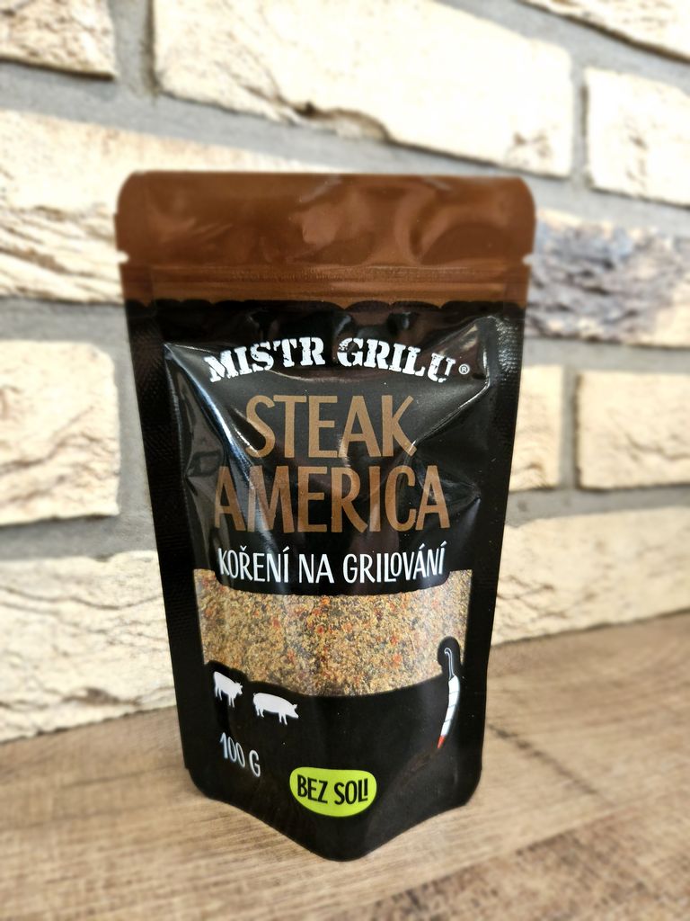 Grilovací koření Mistr grilu Steak America BEZ SOLI, 100 g