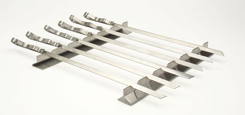 Steven Raichlen Best of Barbecue Nerezová sada na kebab se 6 plochými špízy