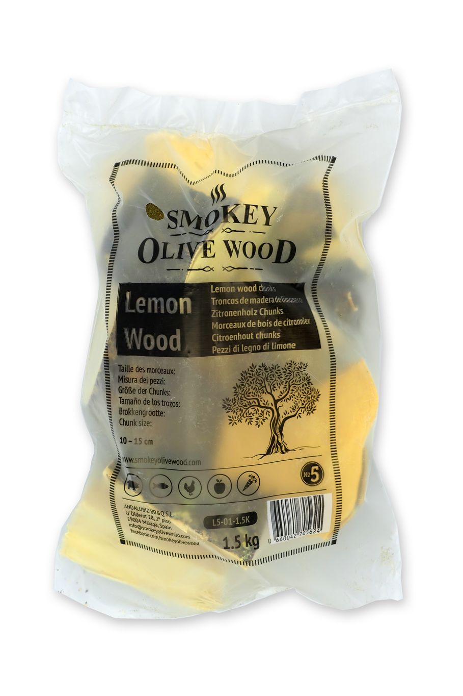 Smokey Olive Wood Špalíky k zauzování ze dřeva citrónovníku Hmotnost: 1,5 kg