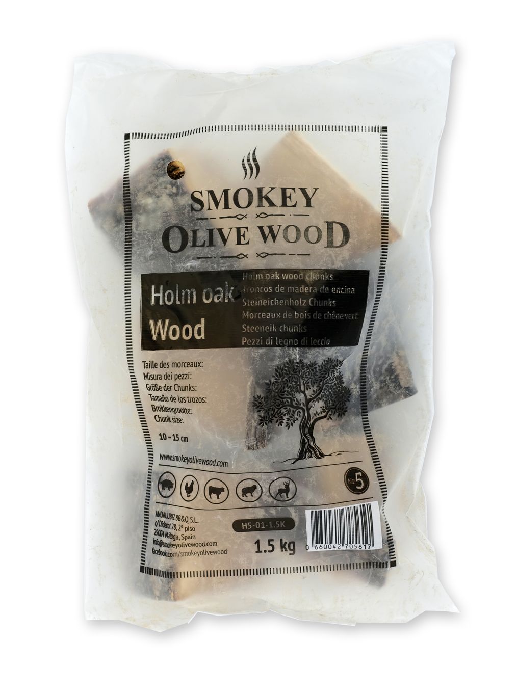 Smokey Olive Wood Špalíky k zauzování ze dřeva dubu cesmínového Hmotnost: 1,5 kg