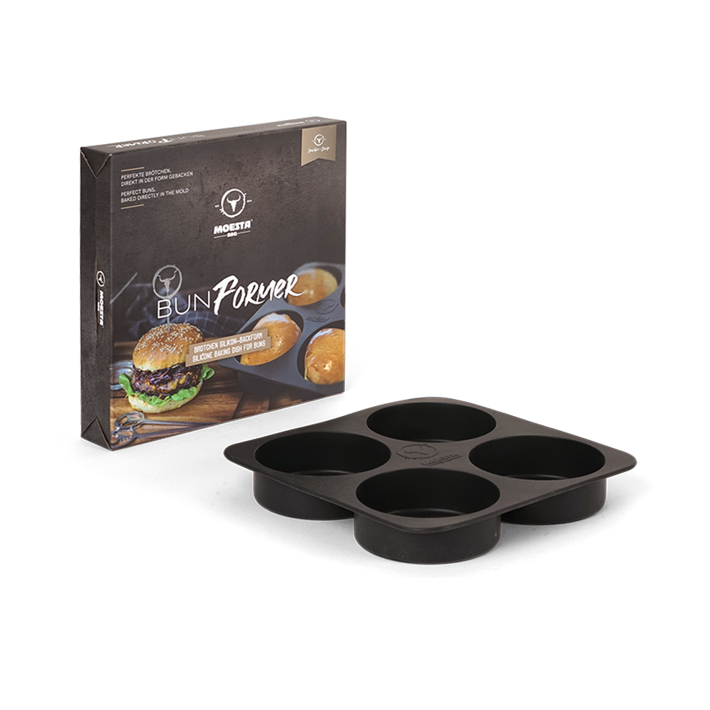 Moesta BBQ Silikonová pečící forma na 4 burger bulky