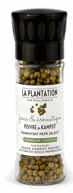 La Plantation Kampotský pepř zelený celý dehydrovaný 15 g mlýnek