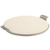 Kruhový keramický pizza kámen 38cm s nerezovým talířem s madly