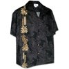 Černá havajská košile s ostrovním motivem