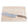 Nůž Santoku s dřevěným prkénkem Luxury - rukojeť z olivového dřeva