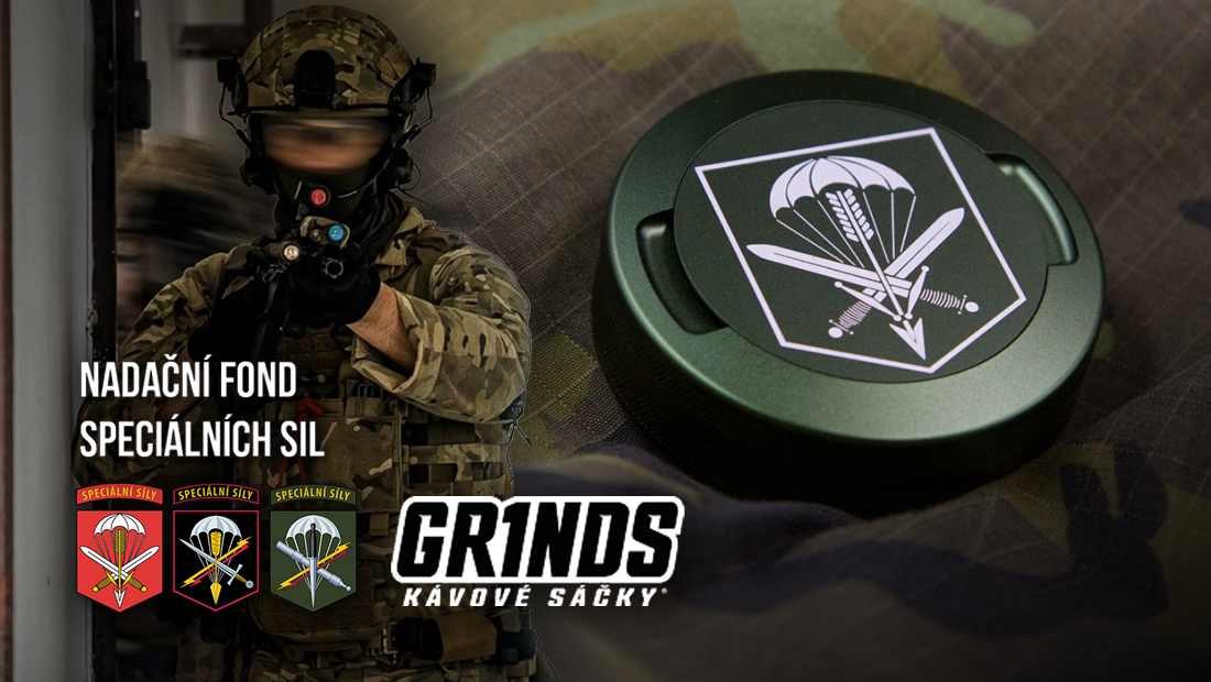 GRINDS × Nadační fond speciálních sil: limitovaná edice kovových pouzder s motivem ,,SPECIÁLNÍ SÍLY"