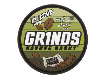 Gumová nášivka „In Love with GRINDS“