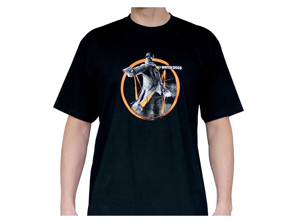 watch dogs tshirt fox tag man ss black basic