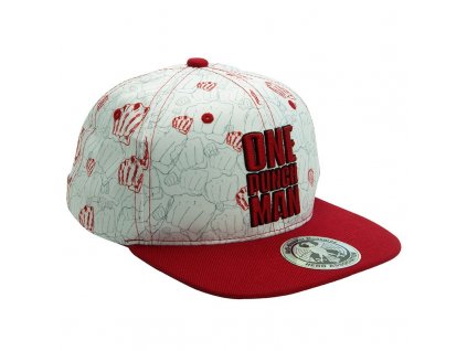 one punch man snapback cap beige red punches