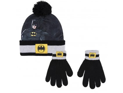 dc comics batman set zimni detska cepice rukavice batman
