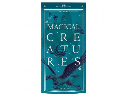 harry potter textilni banner bradavice magical creatures